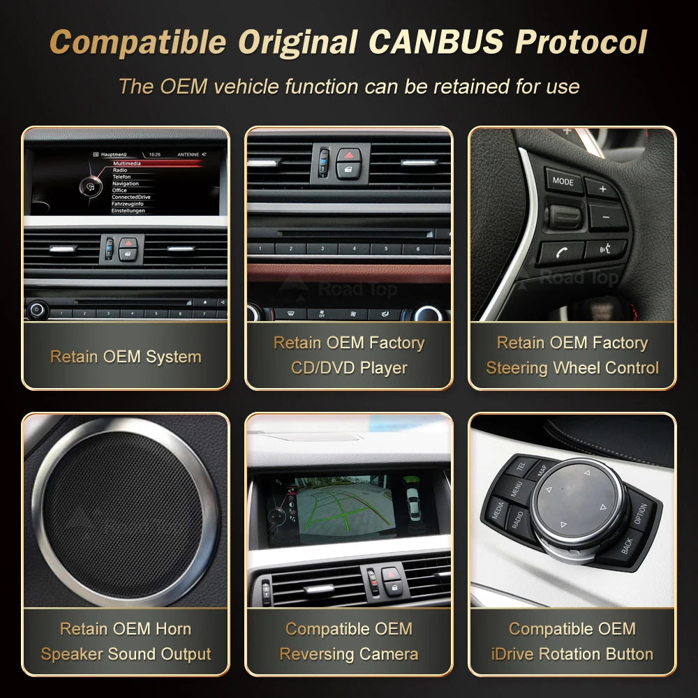 12.3' RoadTop Car Multimedia Radio Linux Player For BMW 5 Series 2011-2017 F10 F11 CIC NBT