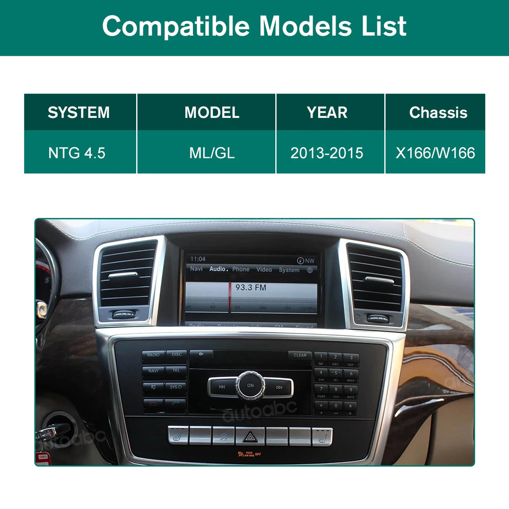 8.4'‘ Wireless Carplay/Linux for Mercedes Benz NTG4.5 ML W166 ML350 GL X166 2013-2015 Touc | AUTOKITSHOP
