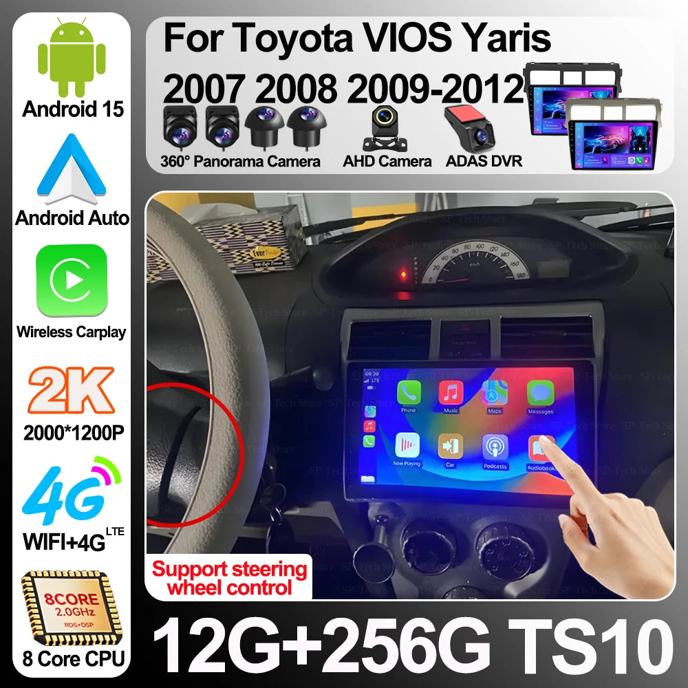 Android 16 For Toyota Vios Yaris 2007 2008 2009-2012 Car Radio Multimedia Video Player Aut | AUTOKITSHOP