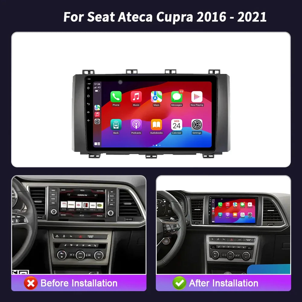 Android 14 Player For Seat Ateca Cupra 2016 - 2021 Car Radio Carplay Navigation GPS Auto V