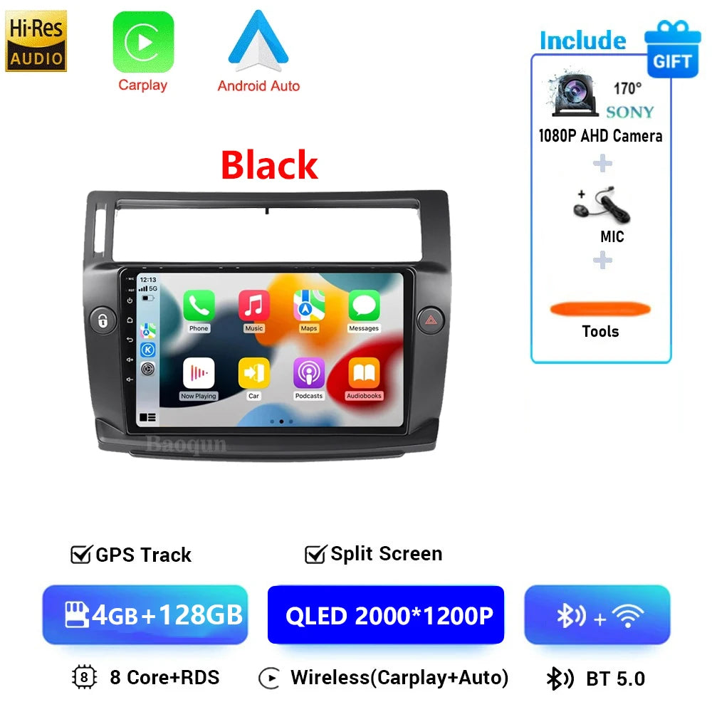 Android 16 For Citroen C4 C-Triomphe Quatre 2004-2014 Navigation GPS Multimedia Car Radio