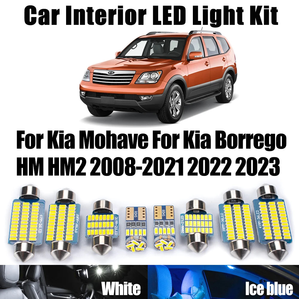 LED Interior Light Kit for Kia Mohave For Kia Borrego HM HM2 2008-2020 - Canbus Dome Map Door Trunk Bulbs | AUTOKITSHOP