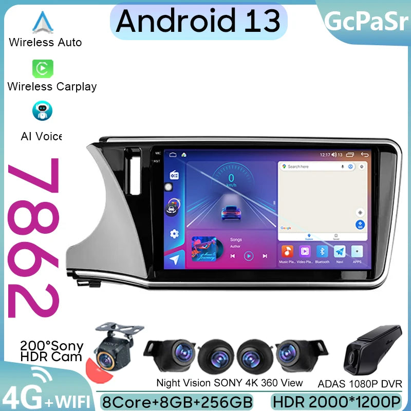 Car Video Player For Honda City 2014 - 2017 Android Auto Radio Multimedia Stereo GPS Navig