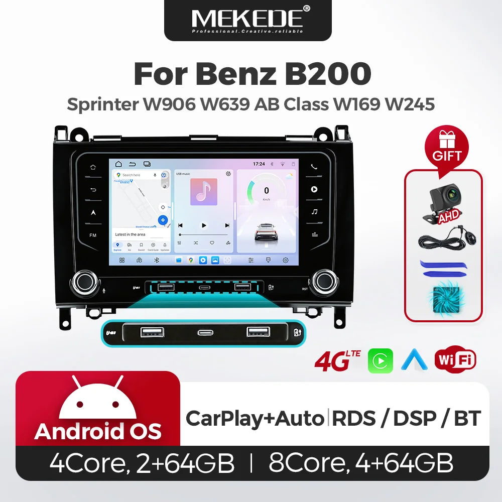 Android 2 DIN Car Radio for Mercedes/Benz/W169 W245 W639 W906 Sprinter B160 B170 B200 Carp | AUTOKITSHOP