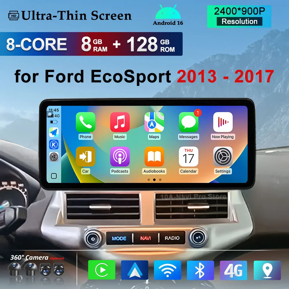 for Ford EcoSport 2013 - 2017 Car Radio Video Multimedia Player GPS 2.5D Screen Android 16
