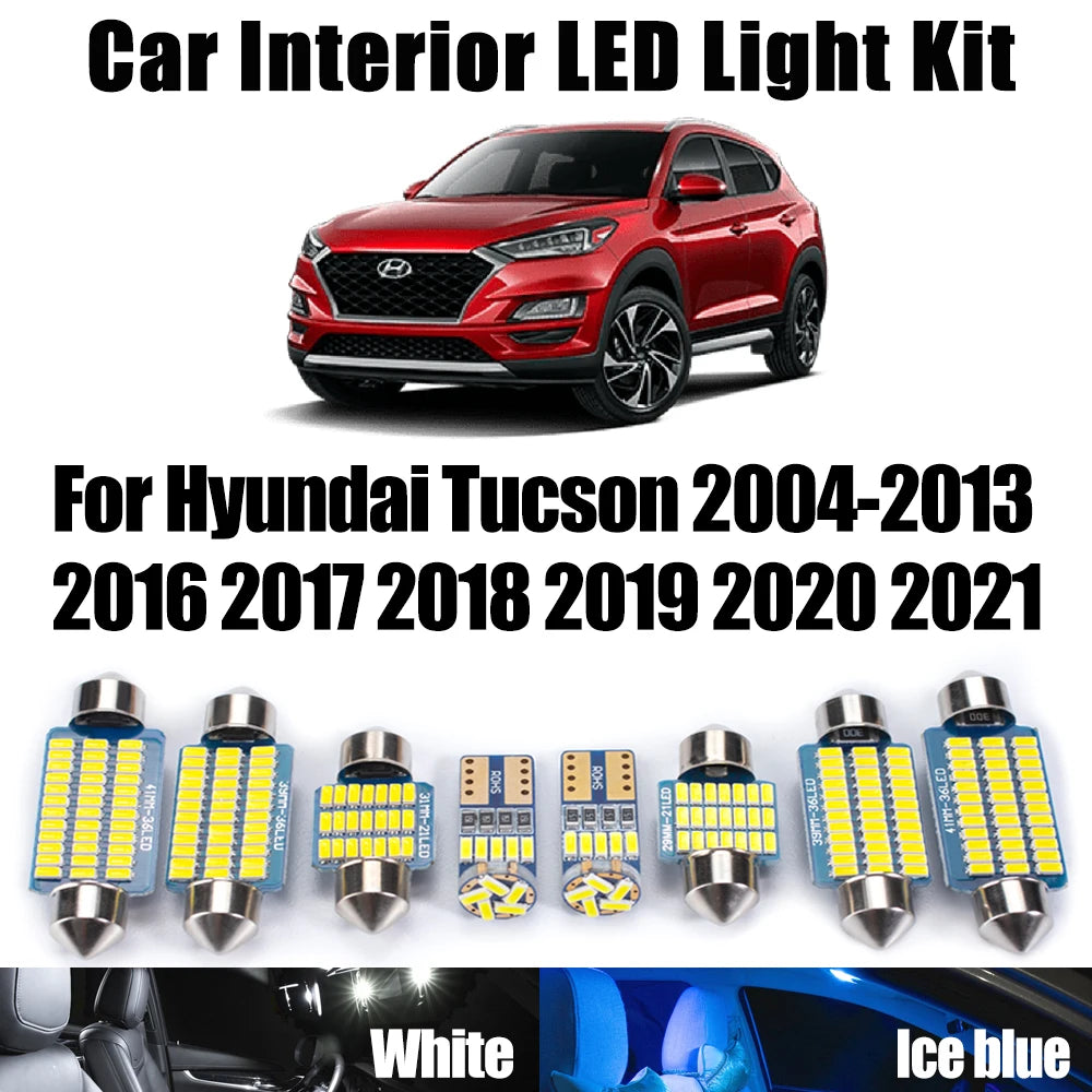 LED Interior Light Kit for Hyundai Tucson 2004- 2015 - Canbus Dome Map Door Trunk Bulbs | AUTOKITSHOP