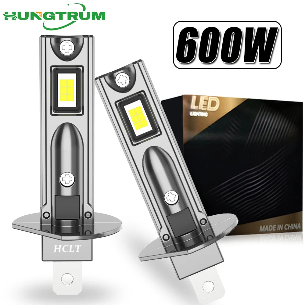 H1 LED Headlights 600W 9084 CSP CHIPS Turbo Auto Light 1: 1 Fanless Mini H1 Light Auto Dio