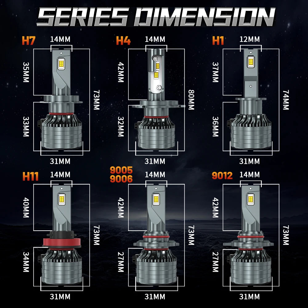 H7 LED 3000000LM Headlights Canbus 6000K H1 H4 H11 9012 HIR2 H8 H9 9005 9006 HB3 HB4 High