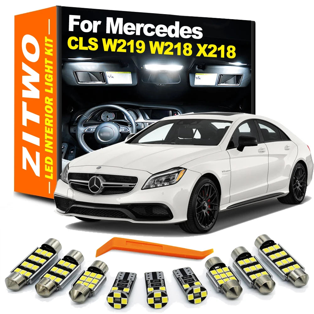 Full LED Bulb Interior Dome Reading Light Kit For Mercedes Benz MB CLS Class W219 C219 W218 C218 Shooting Brake X218 Accessories