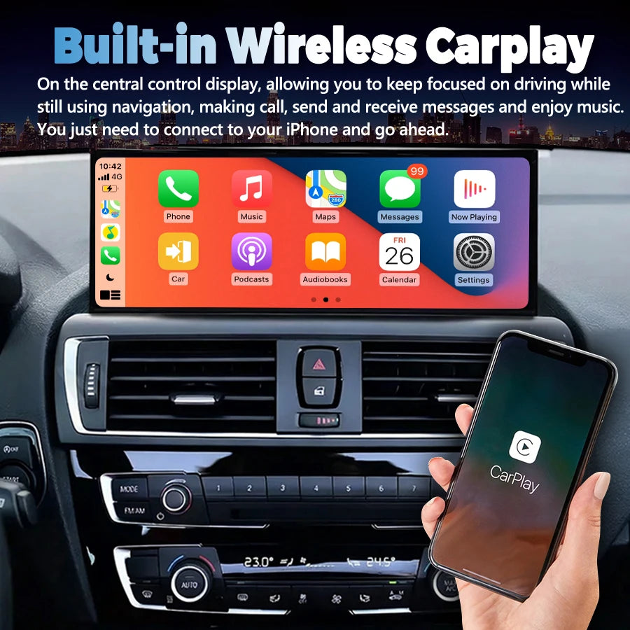 15.8" Multimedia Video Player Wireless Carplay For BMW 2 Series F22 F23 F45 F46 2013-2017