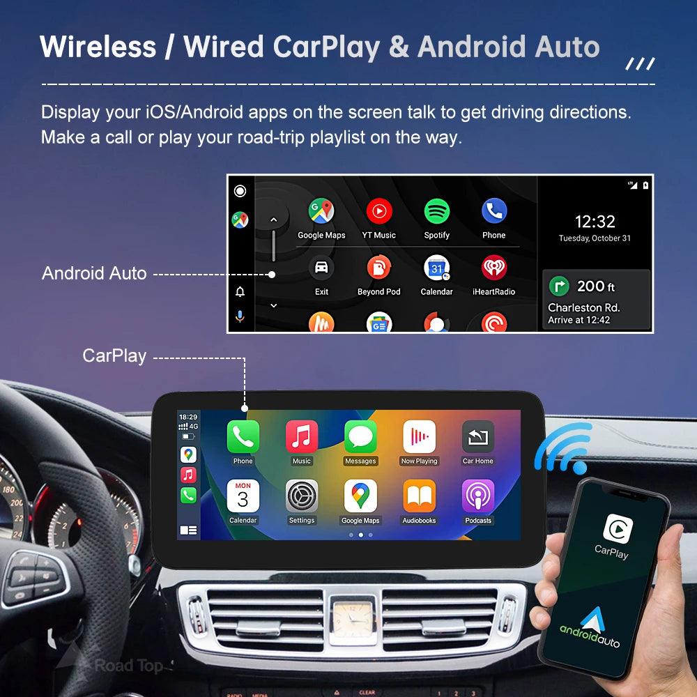 Linux Touch Screen for Mercedes Benz CLS W218 2010-2018 GPS With Wireless Carplay Android
