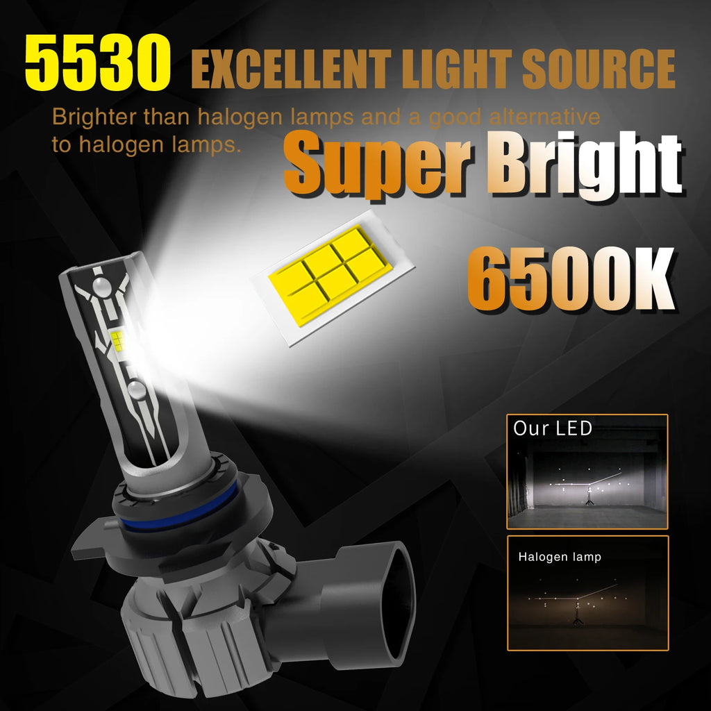 High Power HIR2 9012 LED Headlight Bulbs Super Bright Powerful No Adapter Required Car Tur