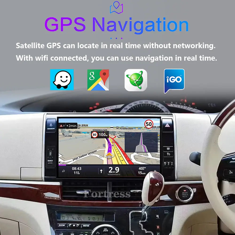 Android 16 Auto Car Radio For Toyota Previa 3 III XR50 Estima 2006 - 2019 Multimedia QLED