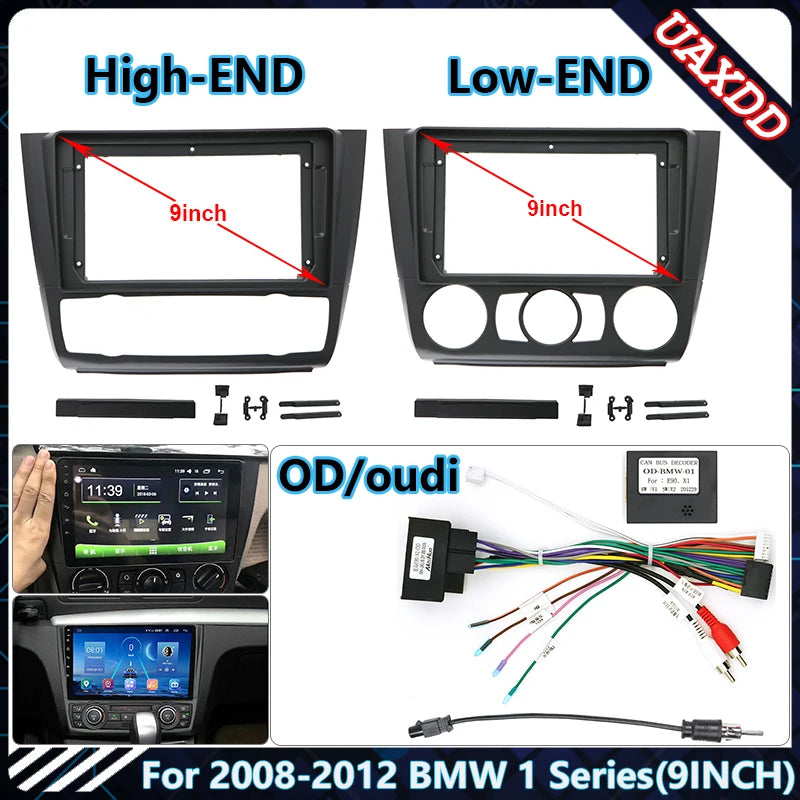 Car Radio Fascia For BMW X1 2008--2012 9 inch Video Panel Player Audio Dash 2 Din Frame Da