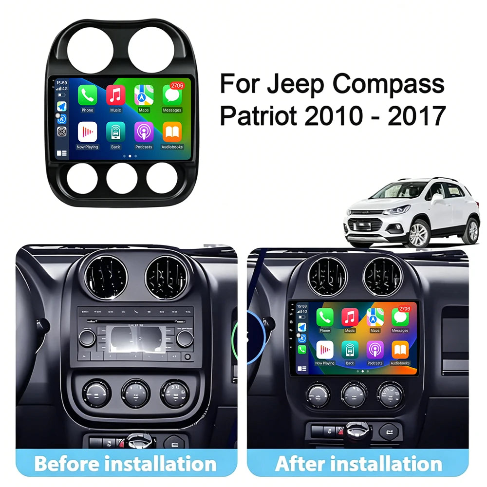 9" Android 16 Car Radio Stereo For Jeep Compass Patriot 2011-2017 GPS Navigation Steering