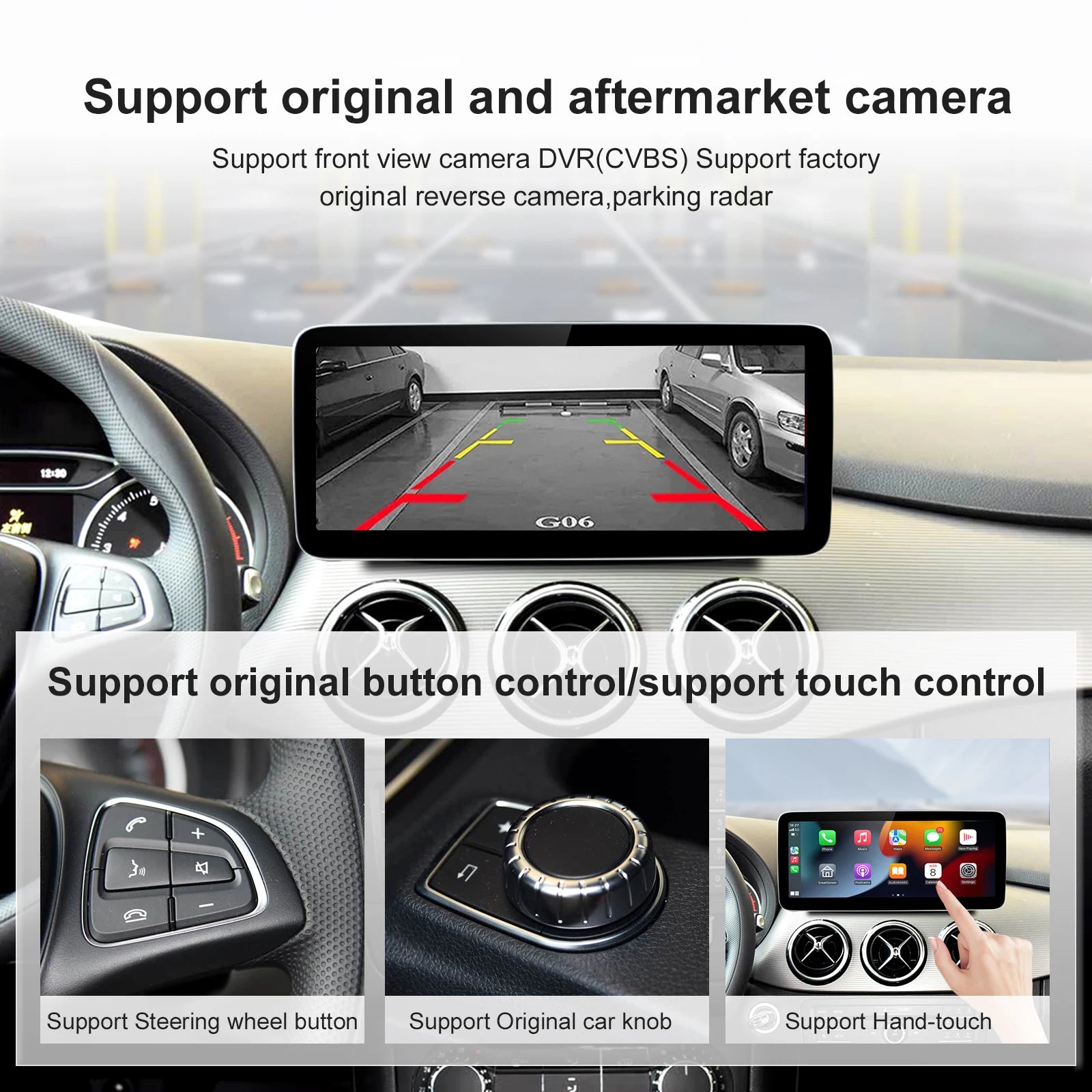 Wireless Carplay/Android Auto 12.3'' Touch screen Multimedia for Mercedes Benz NTG5.0 A B