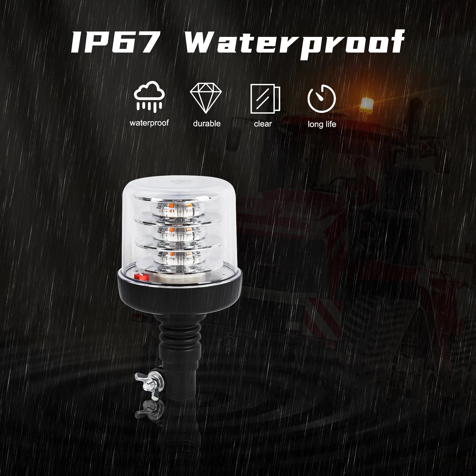 Emergency LED Strobe Light Car Truck Roof Top Warning Light Safety Yacht Flexible Rotate F | AUTOKITSHOP