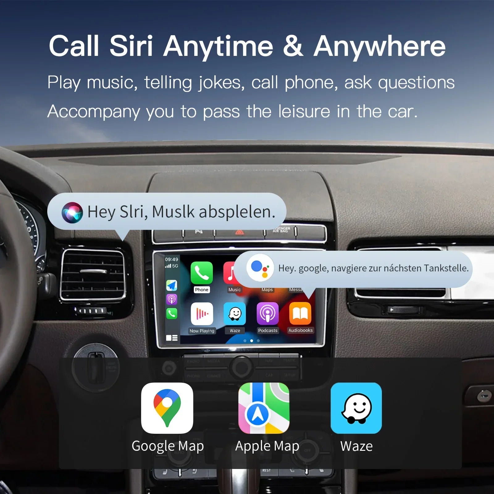 Wireless Carplay Android Auto for Volkswagen Touareg With 8-inch Screen RNS850 2010-2018 M