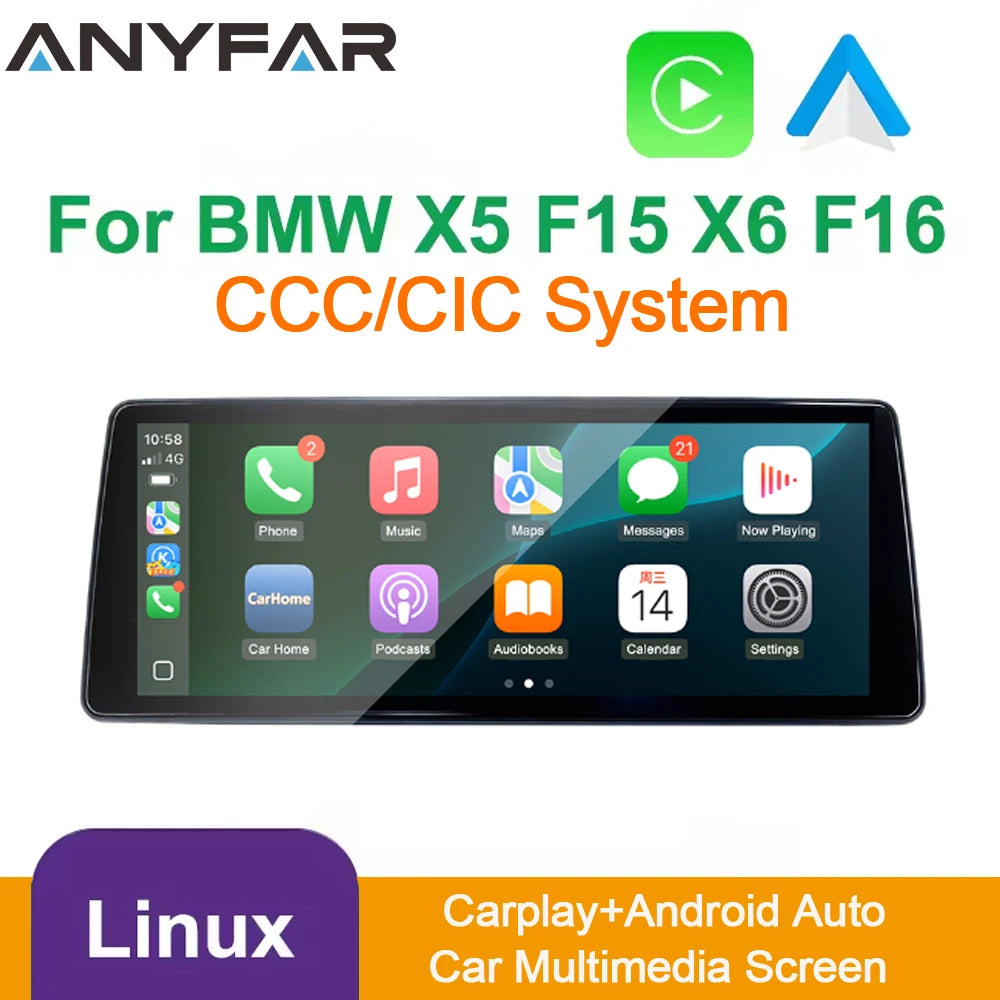 Wireless Carplay Android Auto Linux Touch Screen for BMW X5 X6 E70 E71 2007-2013 System CC