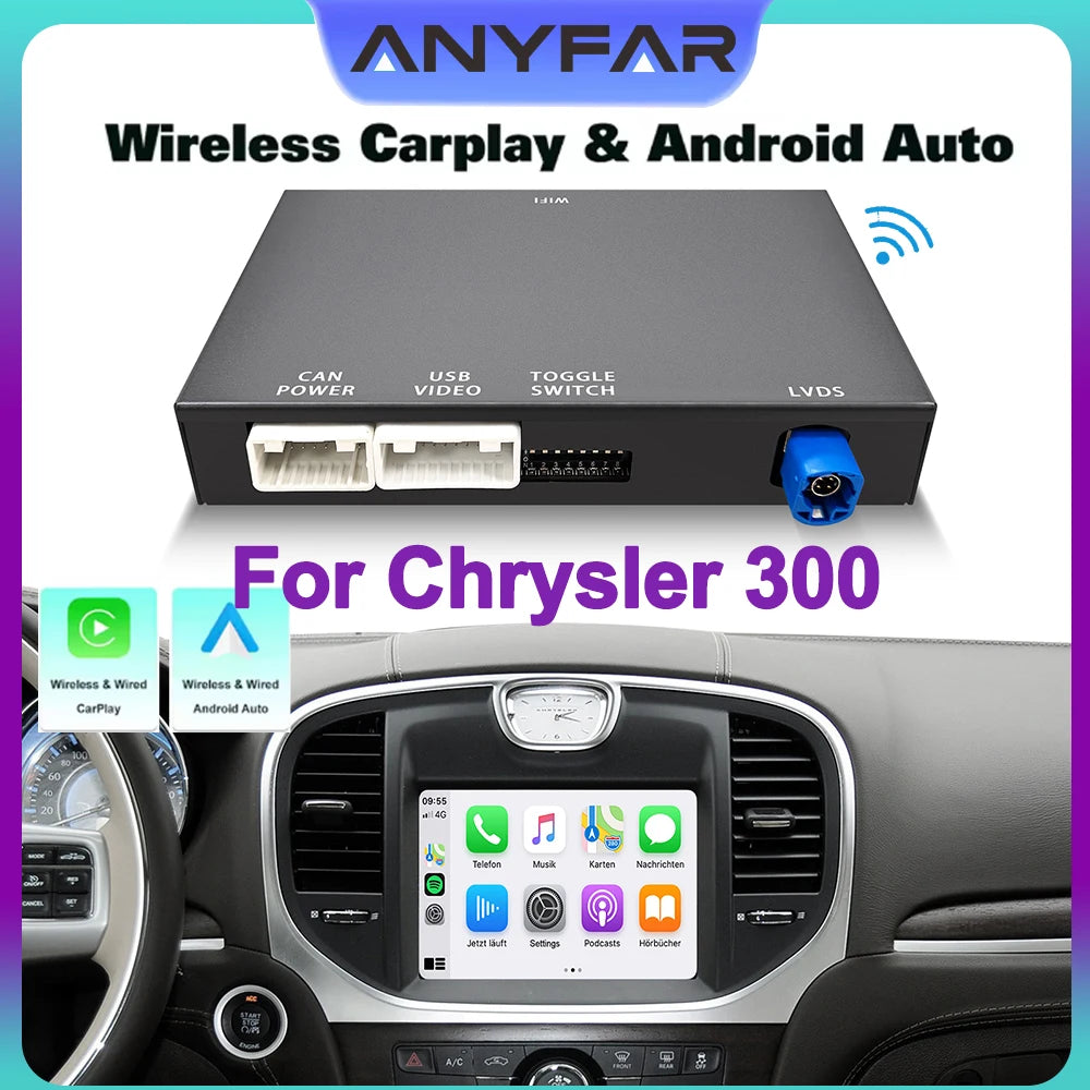 Wireless CarPlay Android Auto Interface Decoder Box For Chrysler 300 Series 2011-2016 Syst