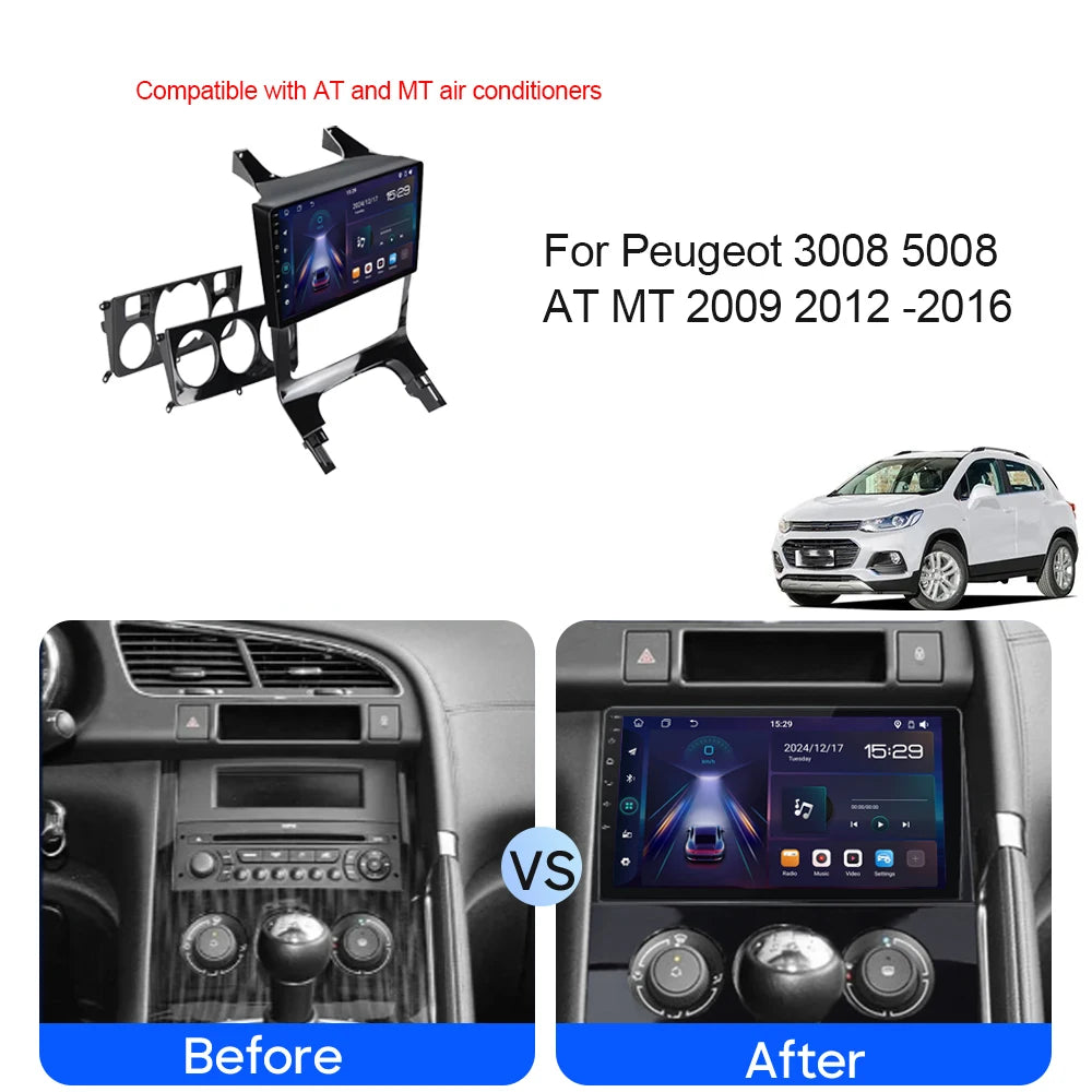 Android 16 For Peugeot 3008 5008 AT MT 2009 2012 -2016 Multimedia Car Radio Video Player N