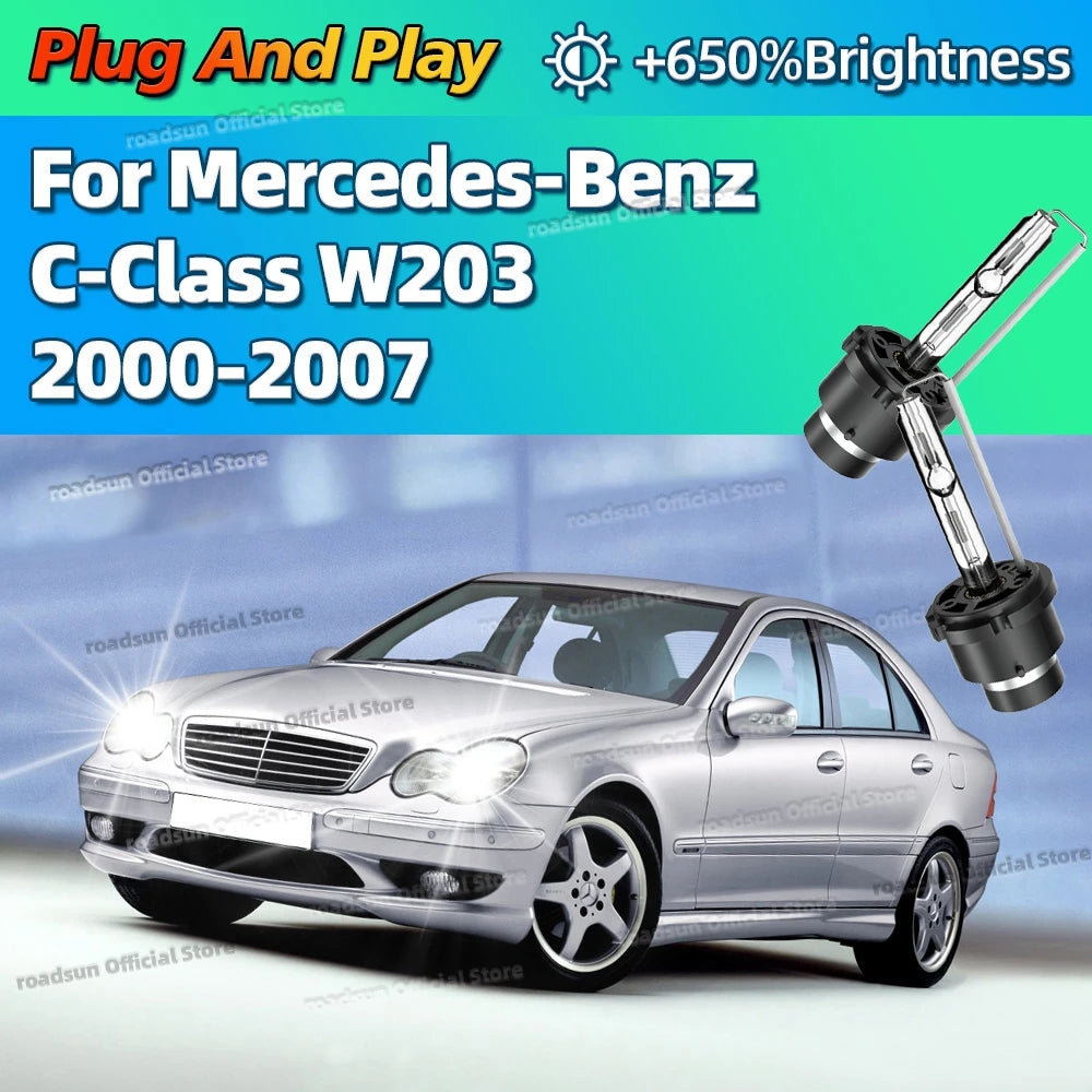 Xenon 35W 6000K White Car HID Headlight Replace Light Bulbs For Mercedes Benz C Class W203