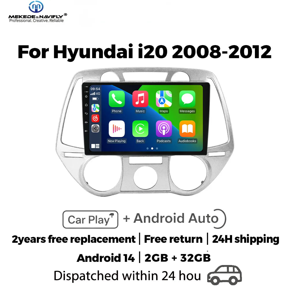 IPS touch screen 9inch Car Radio For Hyundai i20 2008-2012 Carplay GPS Navigation Intellig