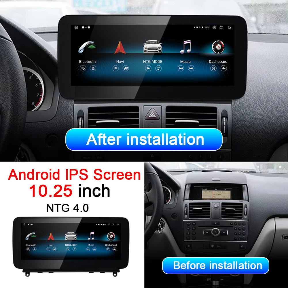 10.25' For Mercedes Benz C CLASS W204 2008-2010 NTG4.0/4.5 Car Radio Multimedia Video Play