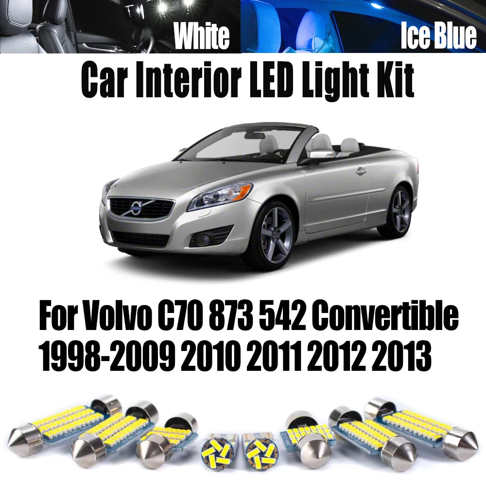 LED Interior Light Kit for Volvo C70 873 542 Convertible 1998-2009 - Canbus Dome Map Door Trunk Bulbs | AUTOKITSHOP