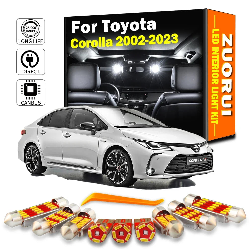 LED Interior Light Kit for Toyota Corolla 2002- 2016 - Canbus Dome Map Door Trunk Bulbs | AUTOKITSHOP