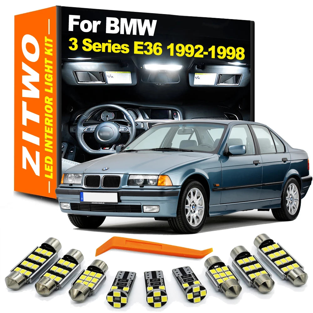 ZITWO 17Pcs Canbus LED Interior Light License Plate Bulb Kit For BMW 3 Series E3 for BMW E36 1992-1998 - Canbus LED Car