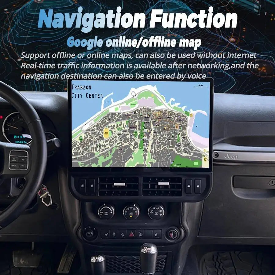 Wireless Carplay Android Auto Stereo Navigation GPS For Jeep Wrangler 2011-2017 Multimedia | AUTOKITSHOP