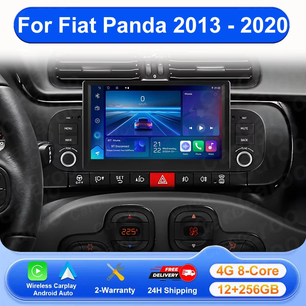Android 16 Auto For Fiat Panda 2013-2020 Wireless CarPlay Car Radio GPS Navigation Multime