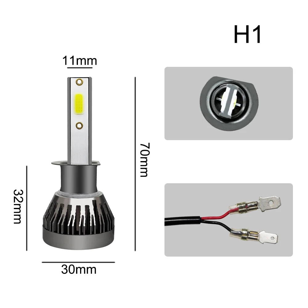 2Pcs H4 H1 H3 H11 H7 LED Car Headlight 200W 20000LM 6000K Canbus Error Free Car Auto Headlamp Led Lights For Car Fog Light