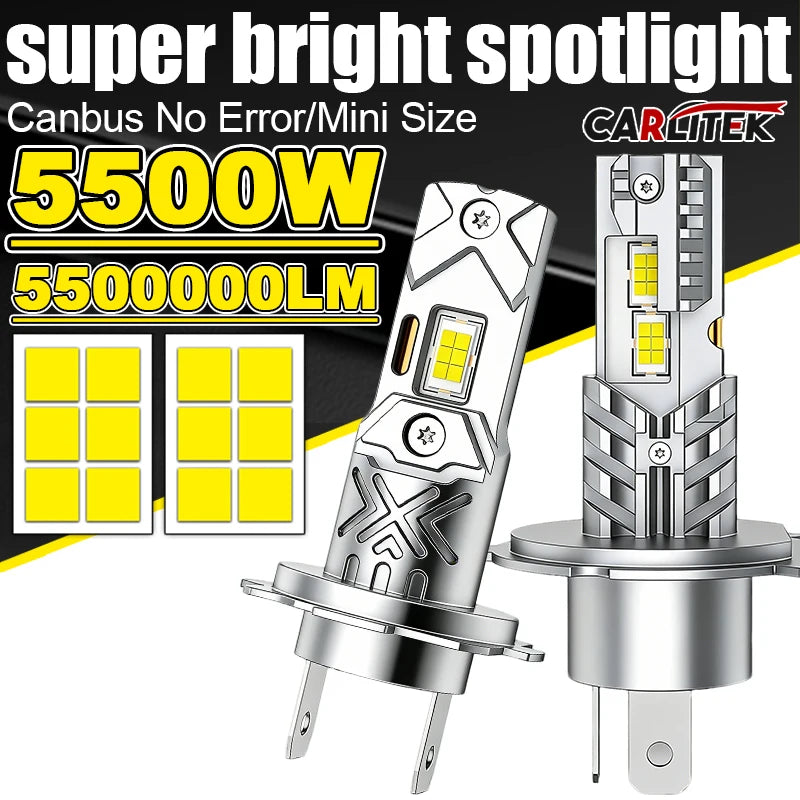 H7 H4 LED Light Canbus 550000LM 5500W Car LED Headlight H8 H9 H11 H1 9005 9006 HB3 HB4 Can