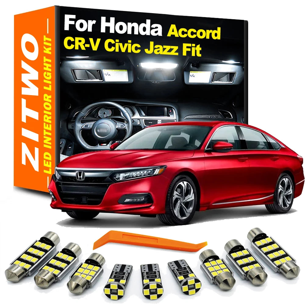 ZITWO No Error LED Interior Light Kit For Honda Civic CR-V CRV Accord Fit Jazz MK 1 2 3 4 5 6 7 8 9 10 6th 7th 8th 9th 10th Gen