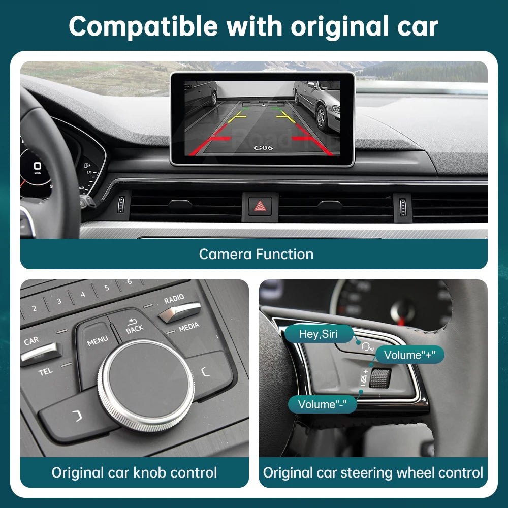 Wireless CarPlay RoadTop for Audi A3 A4 A5 Q7 2016-2019 MIB2 System, with Mirror Link AirP