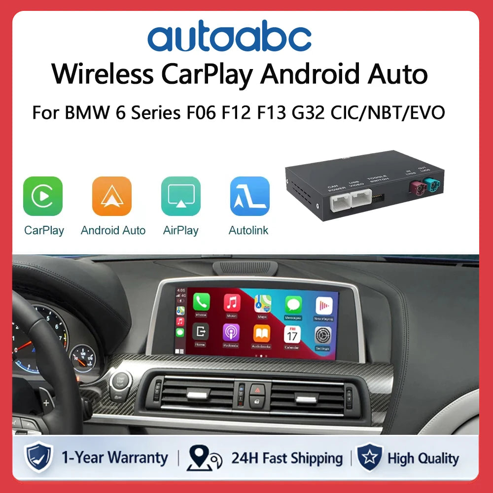 Wireless CarPlay for BMW Series 6 F06 F12 F13 G32 2010-2020 CIC,NBT,EVO, with Android Auto | AUTOKITSHOP