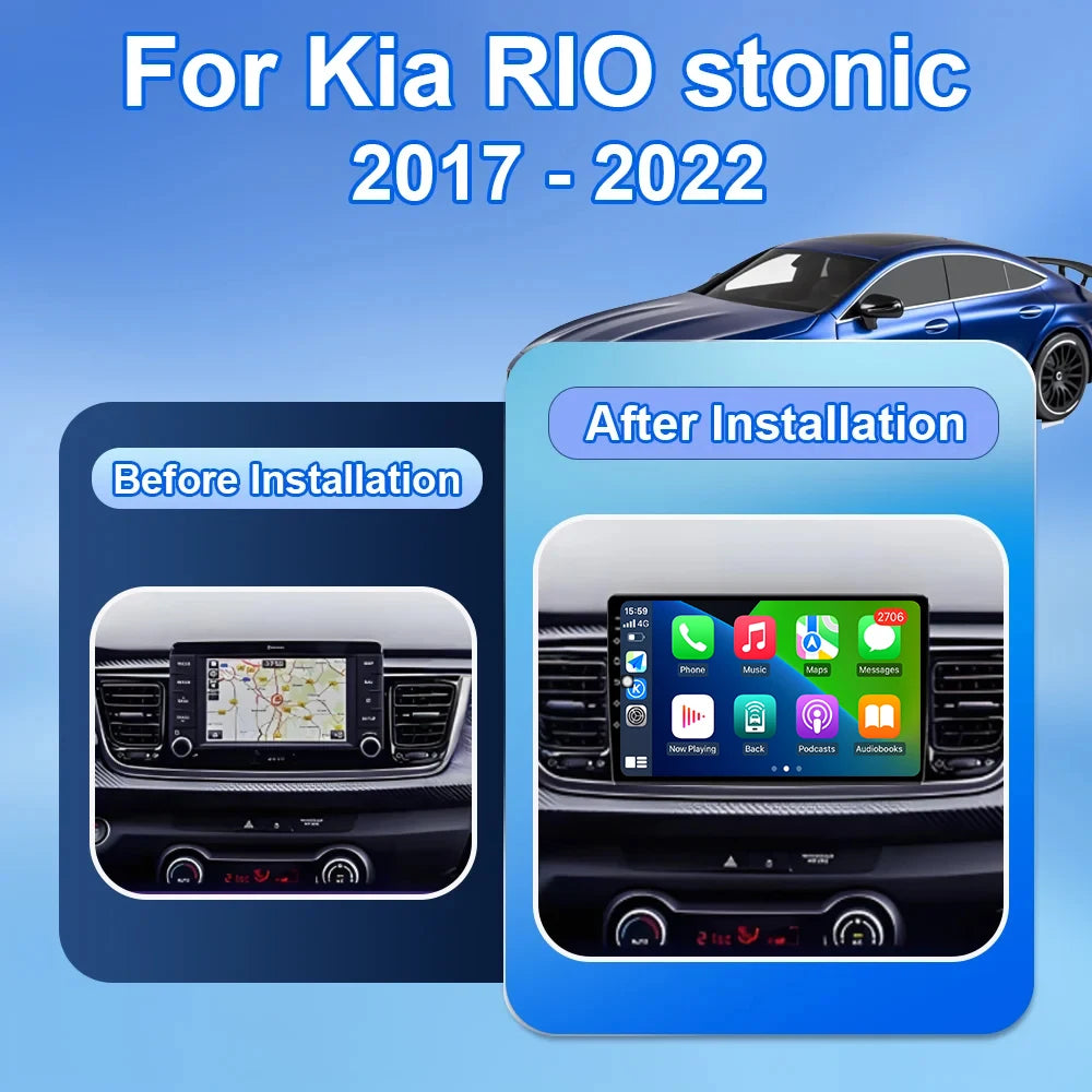 Android 16 For Kia RIO Stonic YB 2016-2022 Car Multimedia Player DSP GPS Navigation Screen