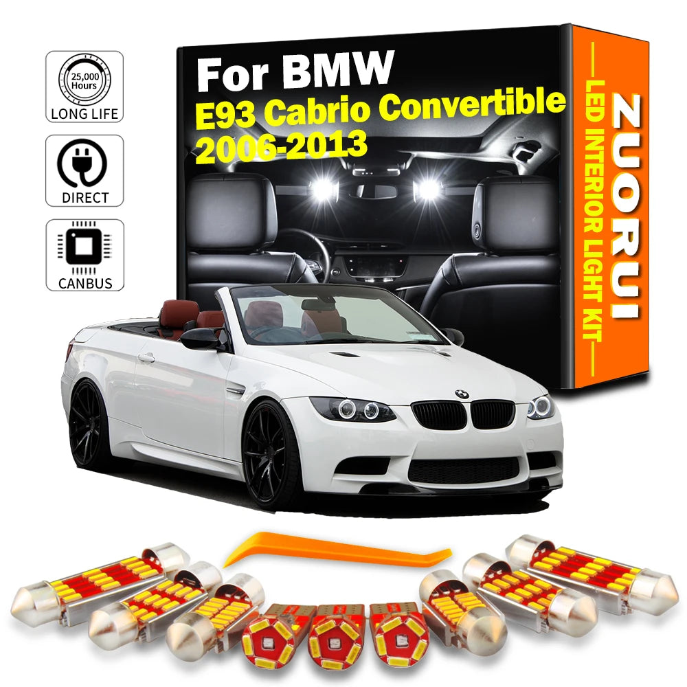 20-Piece LED Interior Light Kit for BMW 3 Series E93 Cabrio Convertible 2006-2011 - Canbus Dome Map Door Trunk Bulbs ...