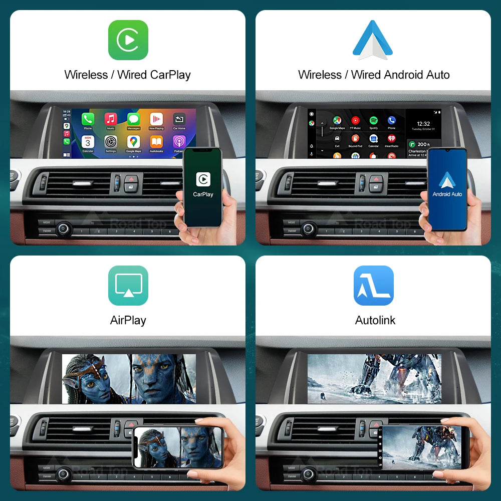 CN RoadTop For BMW Series 5 F10 F11 2011-2017 Wireless CarPlay Android Auto Multimedia Rad
