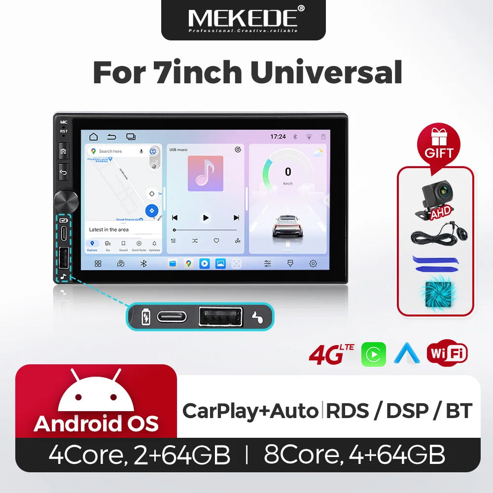 2DIN 7inch Car Multimedia Video Player with Knob Universal for VW Nissia Toyota Touch Scre | AUTOKITSHOP