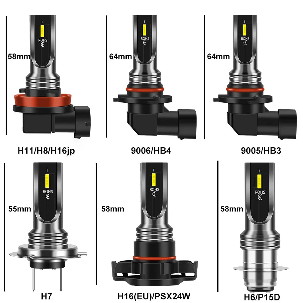 H4 LED Car Headlight Bulbs H7 H11 H8 H9 9006 HB4 H1 9005 HB3 CSP Chip Lamp 16000LM Auto Fo