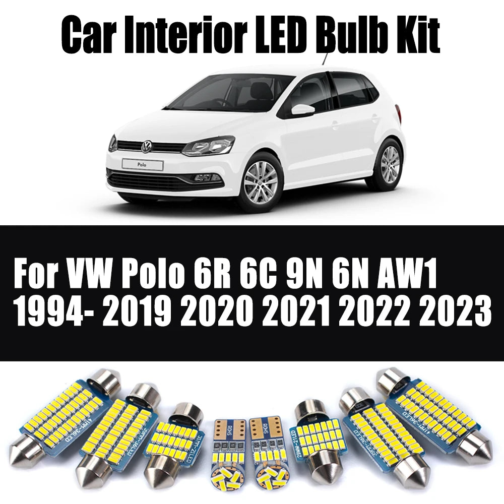 LED Interior Light Kit for VW Polo 6R 6C 9N 6N AW1 1994- 2019 - Canbus Dome Map Door Trunk Bulbs | AUTOKITSHOP