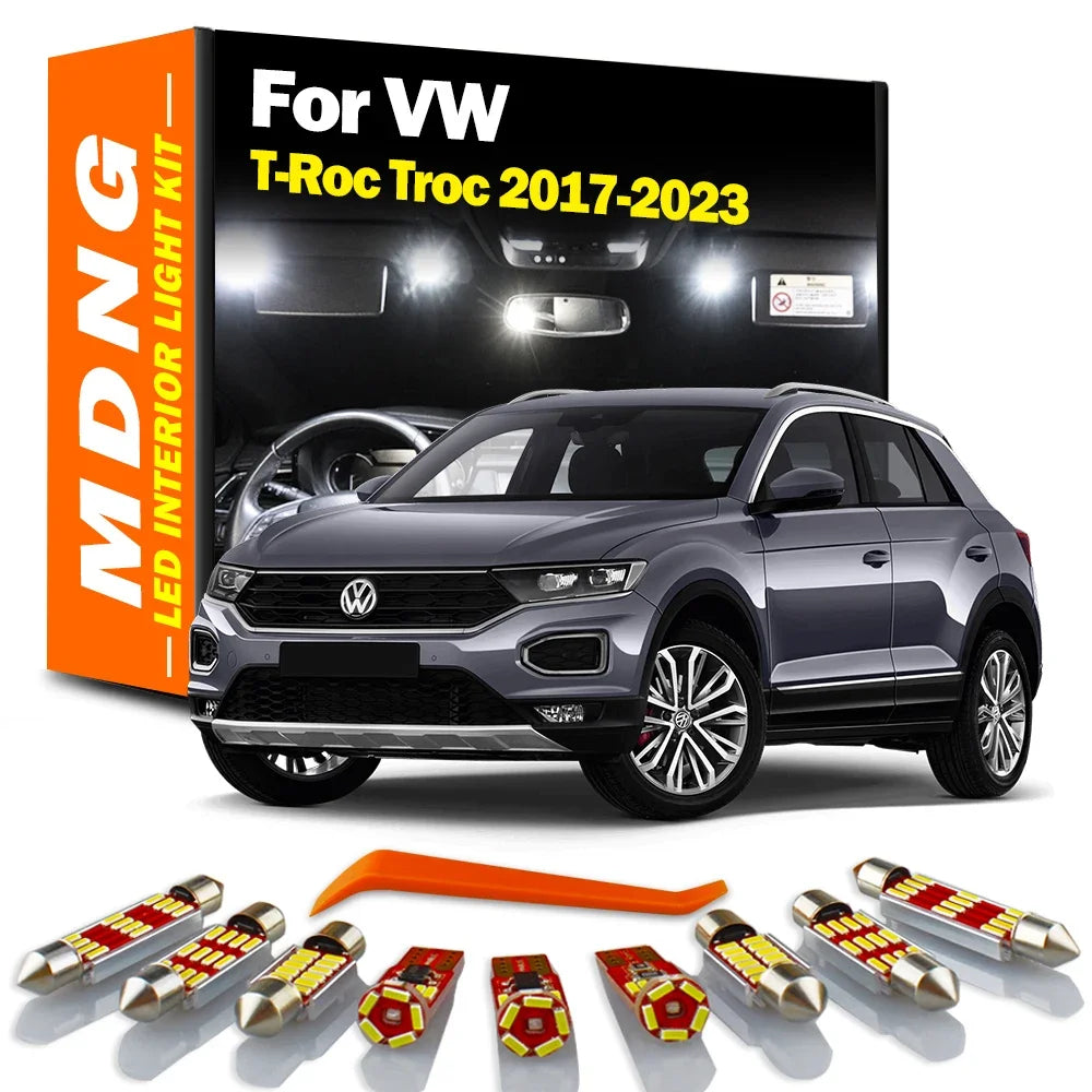 10-Piece LED Interior Light Kit for VW Volkswagen T-Roc Troc - Canbus Error-Free Bulbs | AUTOKITSHOP