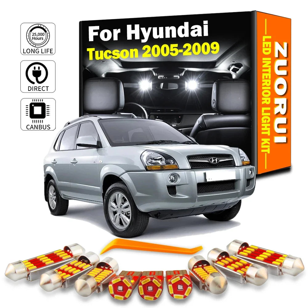 12-Piece LED Interior Light Kit for Hyundai Tucson MK1 I - Canbus Error-Free Bulbs | AUTOKITSHOP