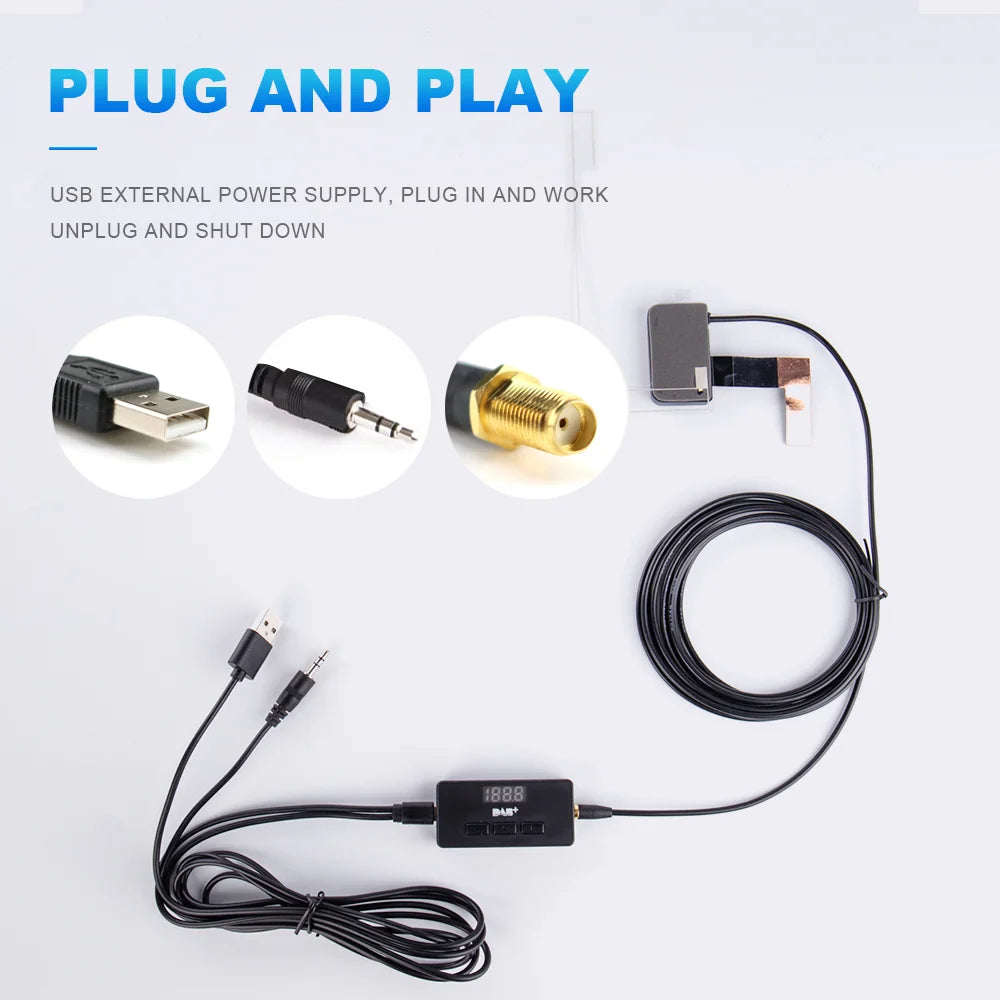 DAB DAB+ Antenna With USB Adapter European Android Car Radio GPS Stereo Receiver Player Fo | AUTOKITSHOP