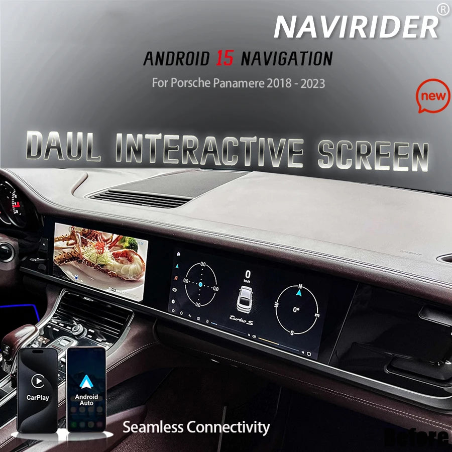 12.3+12.3Inch Interactive Car Radio For Porsche Panamera 2017-2023 Upgraded 2024 New Displ | AUTOKITSHOP
