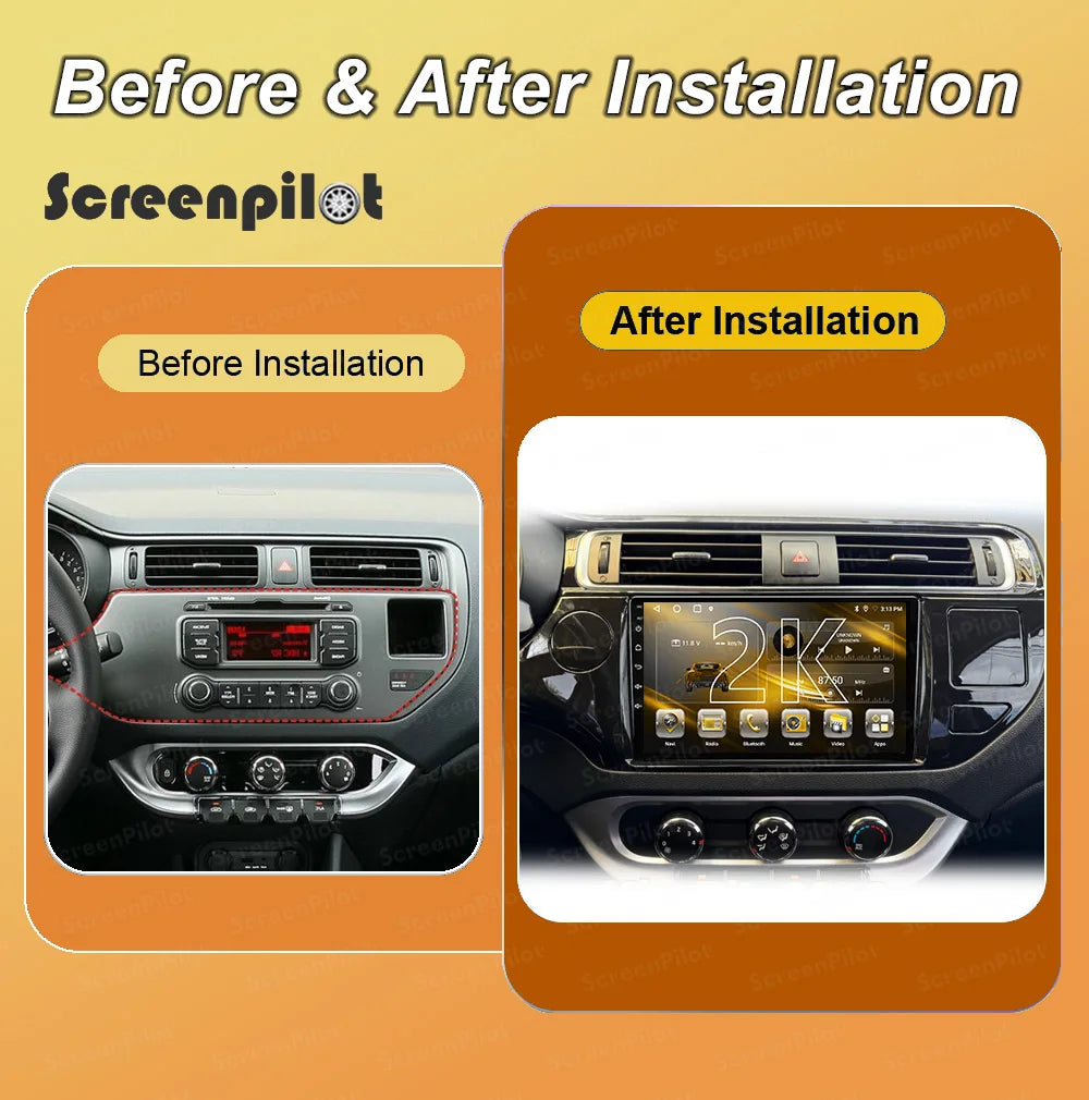 Android 16 For Kia Rio 4 K3 2011 2012 2013-2017 Car Radio Multimedia Video Player Navigati | AUTOKITSHOP