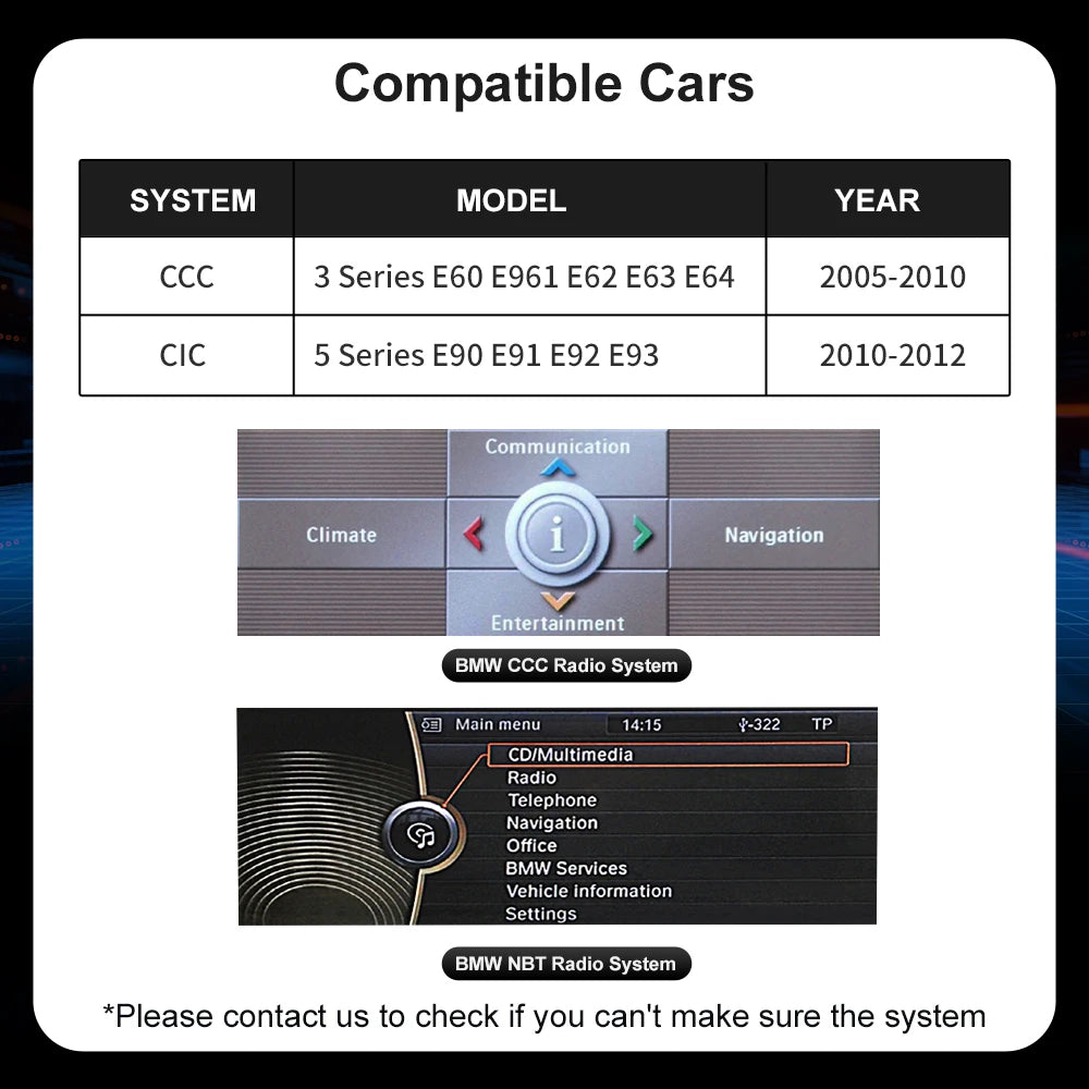 8.9 inch Linux CarPlay Android Car Multimedia Touch Screen for BMW 3 5 Series CIC CCC Syst | AUTOKITSHOP